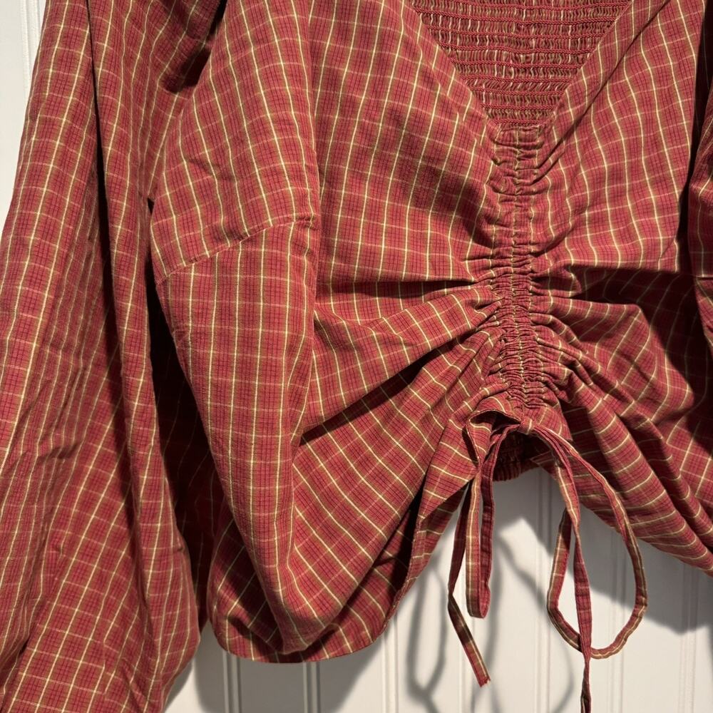 Levis Devin Red Plaid Cropped Top Plus Size 2X - Picture 3 of 7